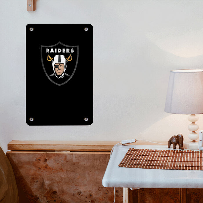 colored logo of oakland raiders Poster Metal print wall art