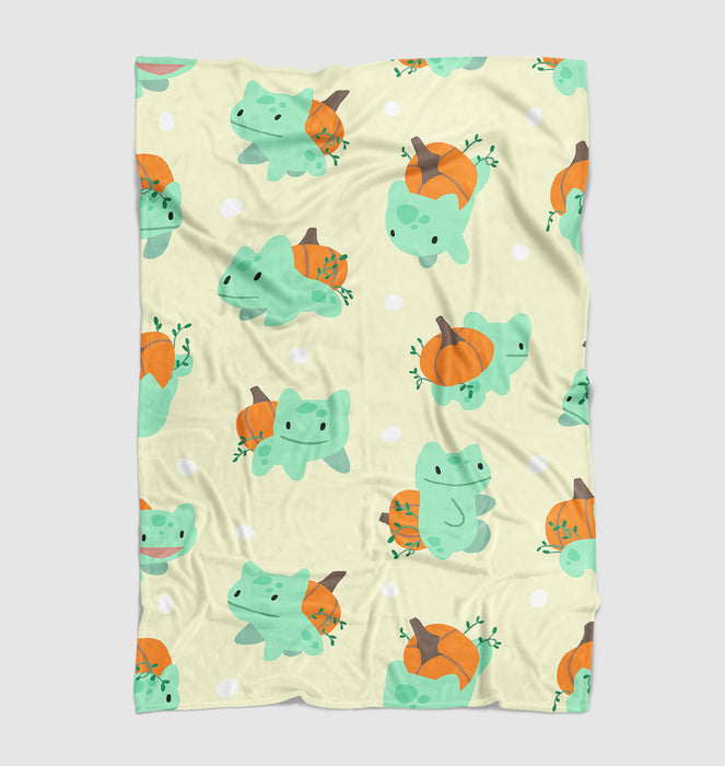 cyan species herbivora pokemon Ultra soft fleece blanket