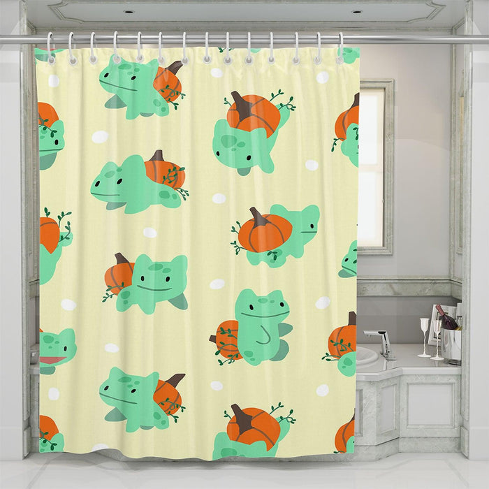 cyan species herbivora pokemon shower curtains