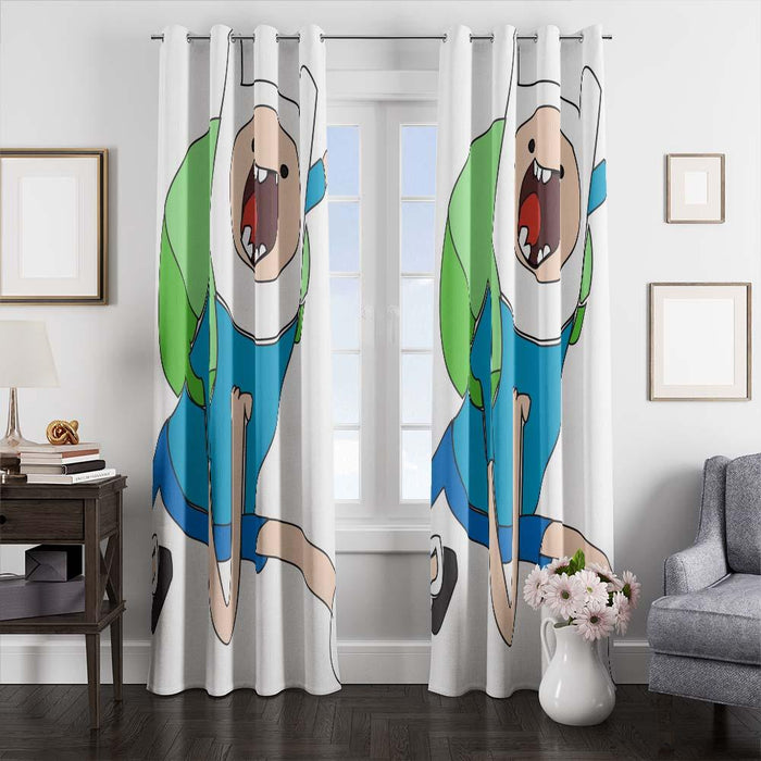 crazy finn adventure time window curtains