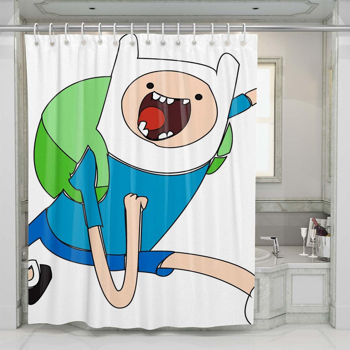 crazy finn adventure time shower curtains