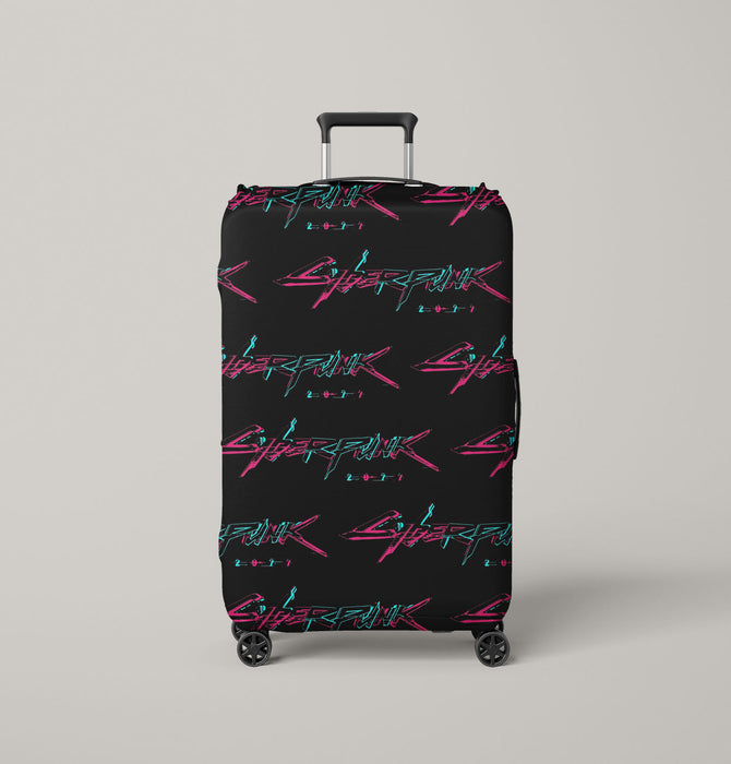 cyberpunk 2077 video game pattern Luggage Cover | suitcase