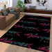 cyberpunk 2077 video game pattern Living room carpet rugs