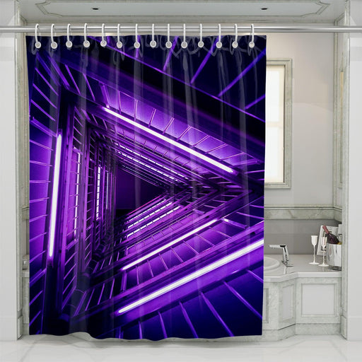 cyberpunk triangle neon space shower curtains