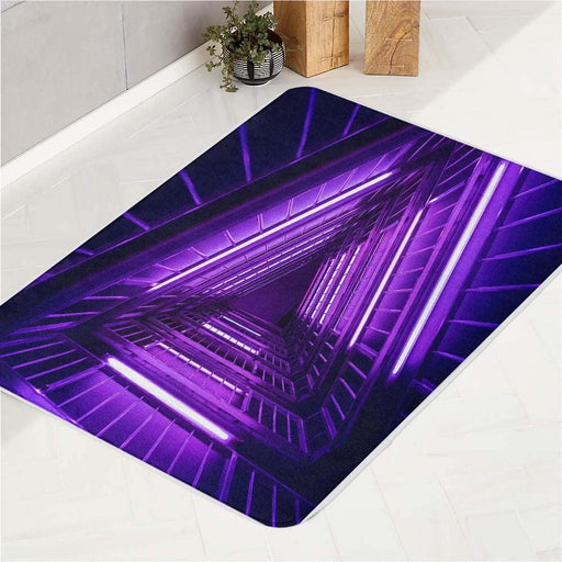 cyberpunk triangle neon space bath rugs