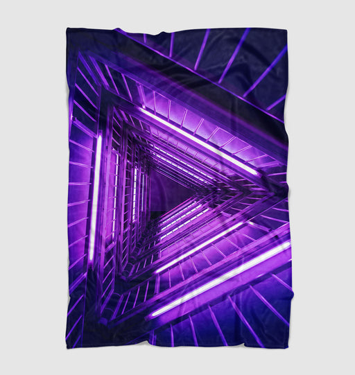 cyberpunk triangle neon space Ultra soft fleece blanket