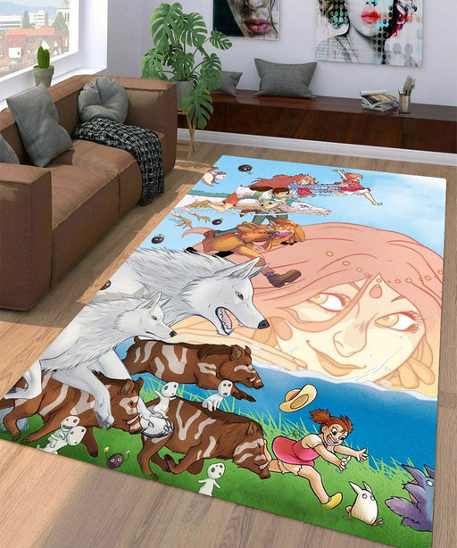 crossover spirited away and ghibli Living room carpet rugs