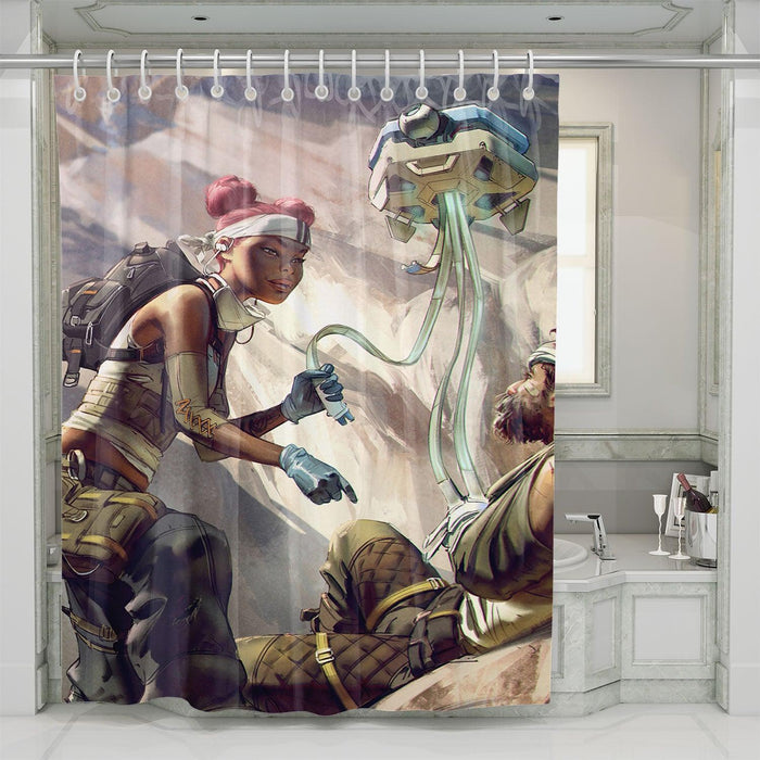 concept of apex with character shower curtains