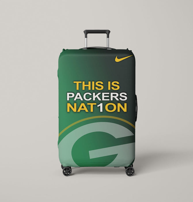 green bay packers nat1on Luggage Cover | suitcase