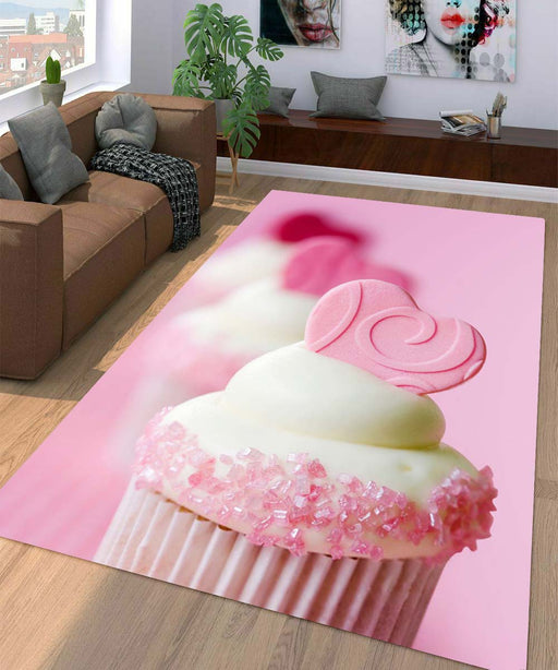 cup cake pink sweet Living room carpet rugs