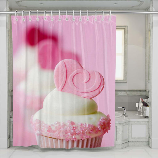 cup cake pink sweet shower curtains