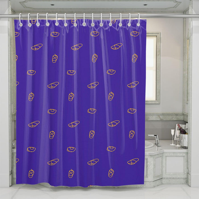 dad and kid hat stroke yellow shower curtains