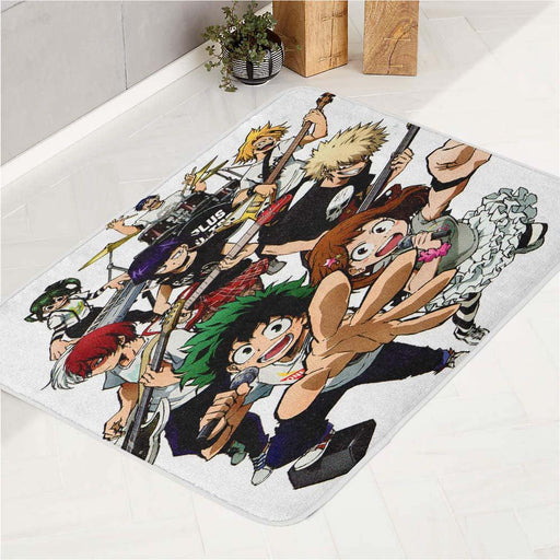 contrast my hero academia band music bath rugs