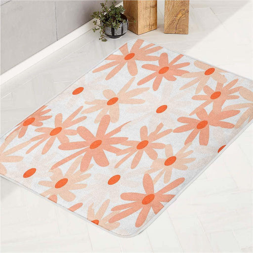 daisy pink and orange bath rugs