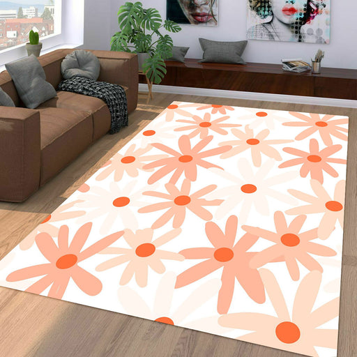 daisy pink and orange Living room carpet rugs