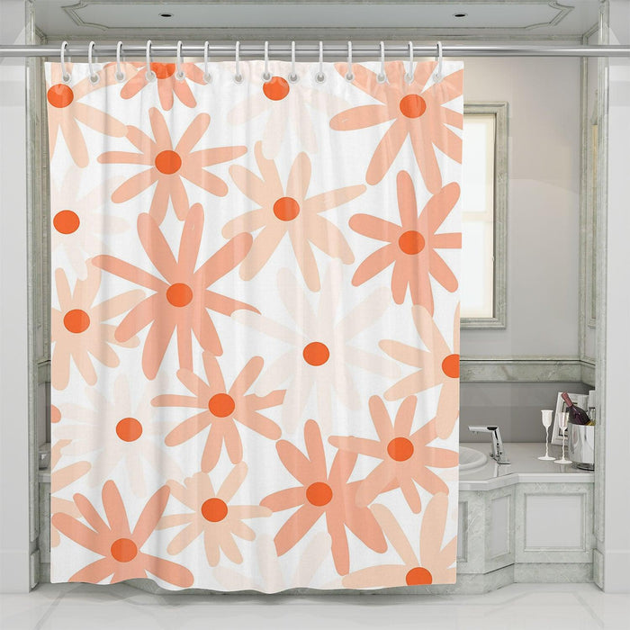 daisy pink and orange shower curtains