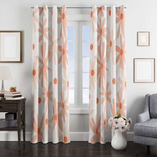 daisy pink and orange window Curtain