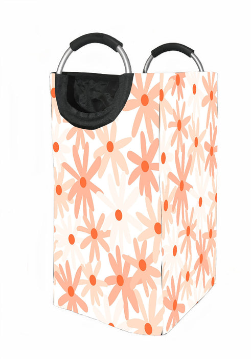 daisy pink and orange Laundry Hamper | Laundry Basket