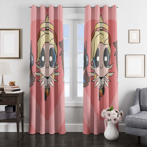 cute character the powepuff girls window curtains