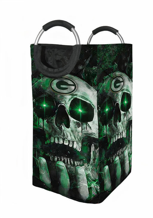 green bay skull on hand Laundry Hamper | Laundry Basket