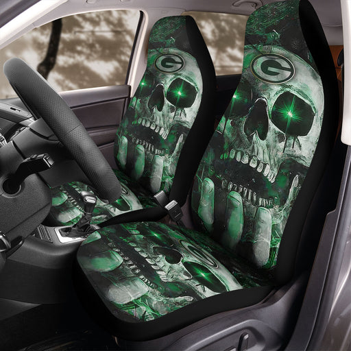 Green Bay Skull On Hand Car Seat Covers