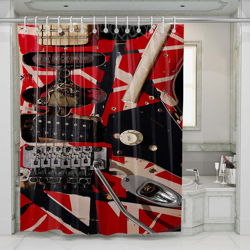 guitar eddie van halen 2 shower curtains