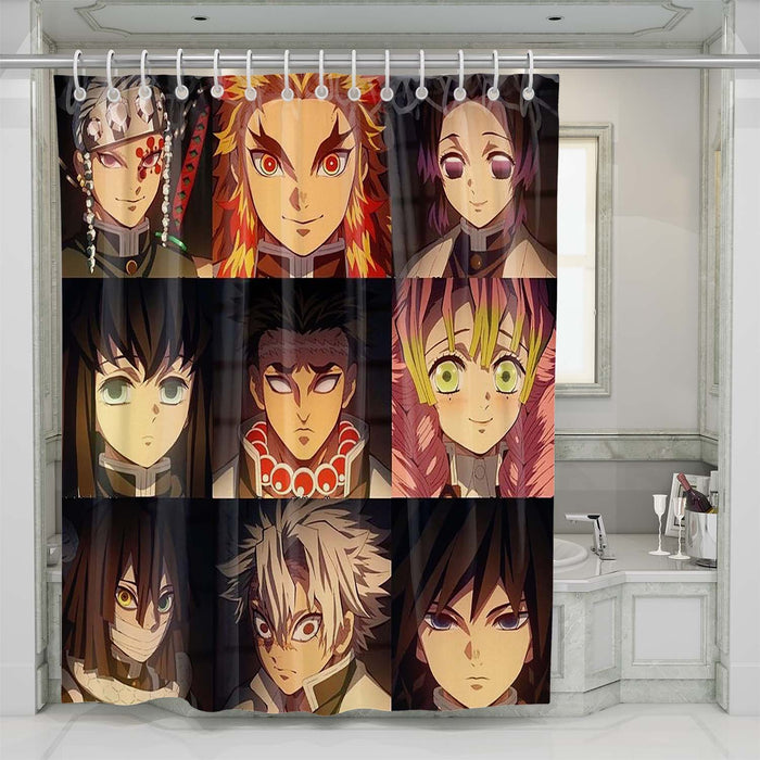 hashira demons slayer shower curtains