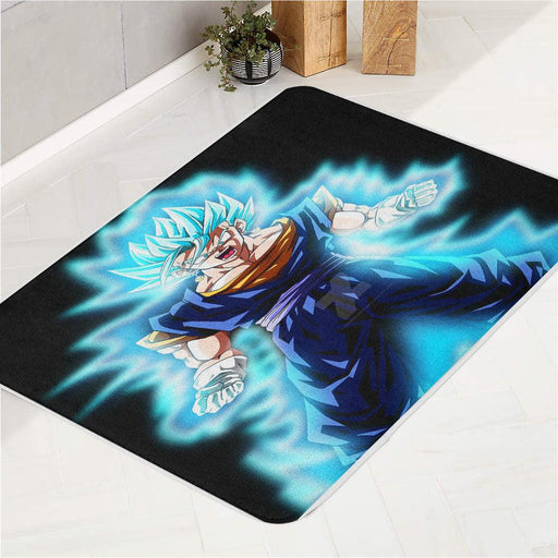 cyan super saiyan goku bath rugs