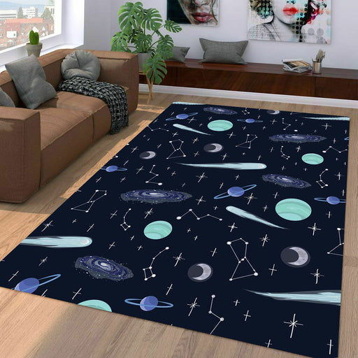 darkness of space galaxy Living room carpet rugs