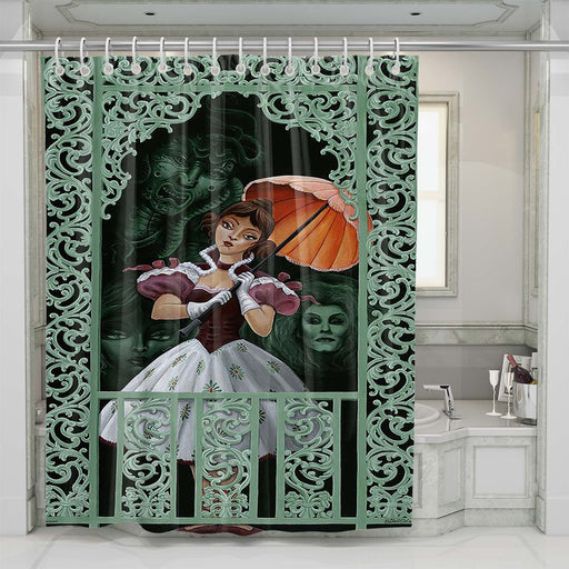 haunted mansion stretching shower curtains