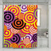 dart target purple red shower curtains