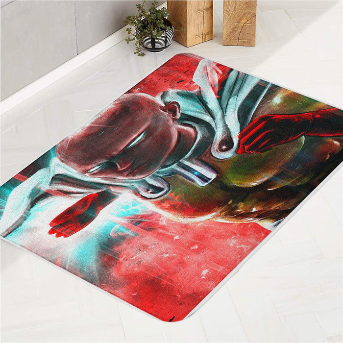 cyberpunk saitama sense cyan bath rugs