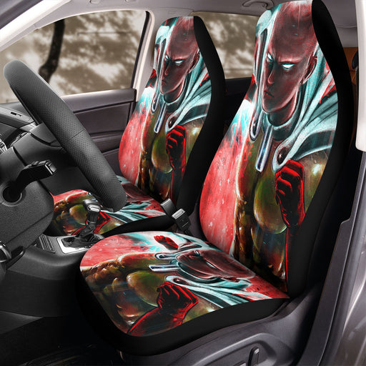 cyberpunk saitama sense cyan Car Seat Covers