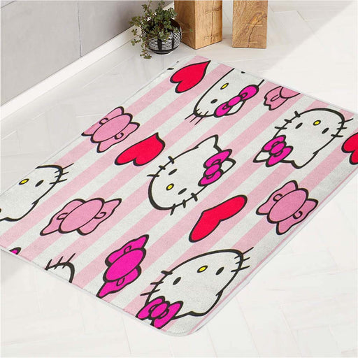 Hello Kitty Stripe Pink bath rugs