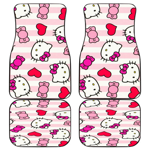 Hello Kitty Stripe Pink Car floor mats Universal fit