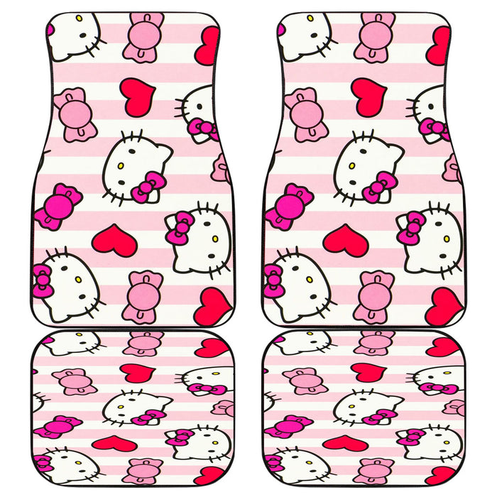 Hello Kitty Stripe Pink Car floor mats Universal fit