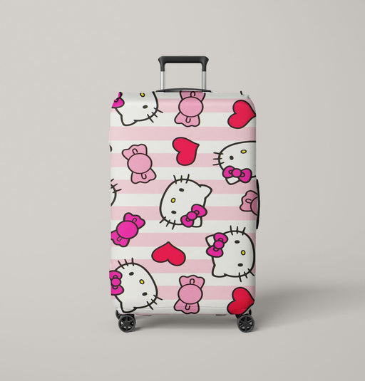 hello kitty stripe pink Luggage Cover | suitcase