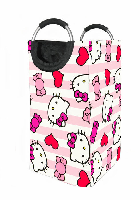 hello kitty stripe pink Laundry Hamper | Laundry Basket