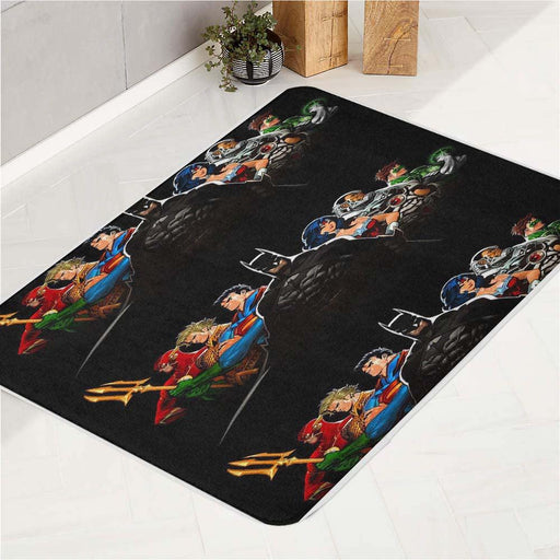 dc universe superhero assemble bath rugs