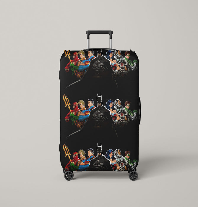 dc universe superhero assemble Luggage Cover | suitcase