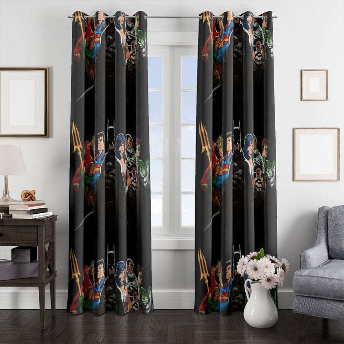 dc universe superhero assemble window Curtain