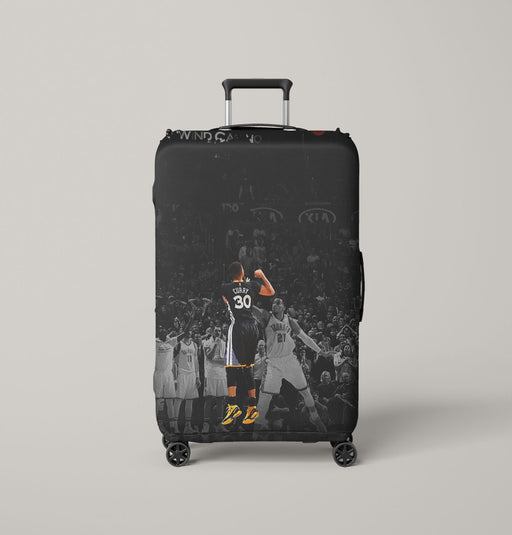curry front of monochrome nba Luggage Covers | Suitcase