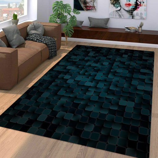 deep of field dark blue square Living room carpet rugs