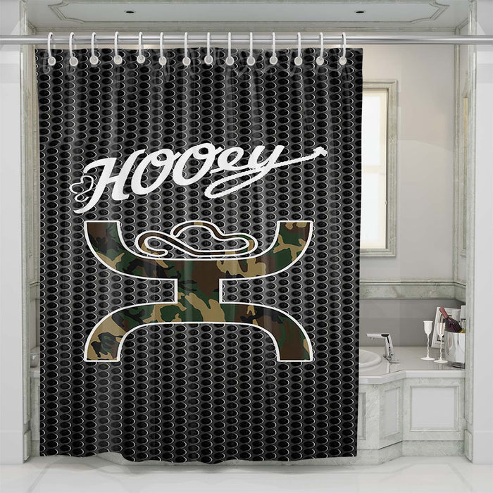 hooey metal camo logo shower curtains