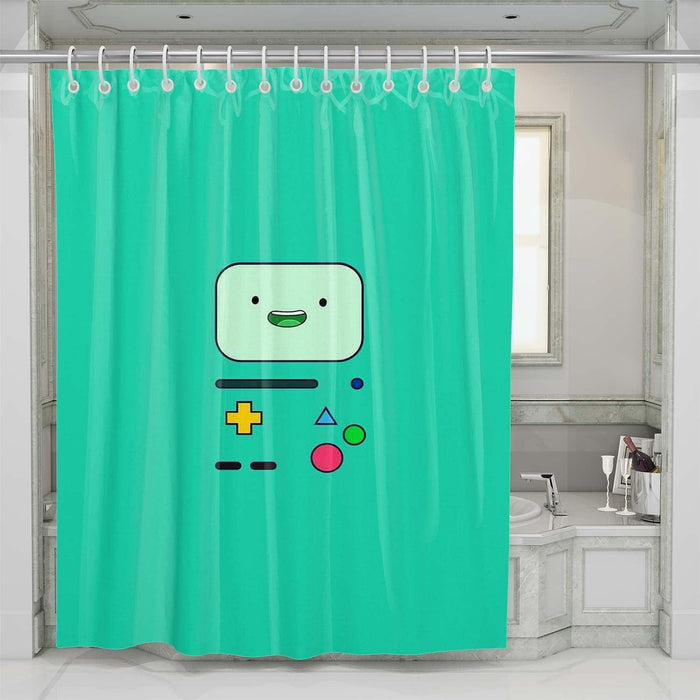 cyan beemo adventure time shower curtains