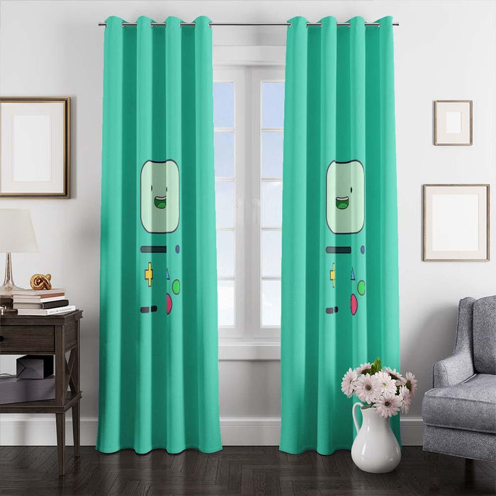 cyan beemo adventure time window curtains