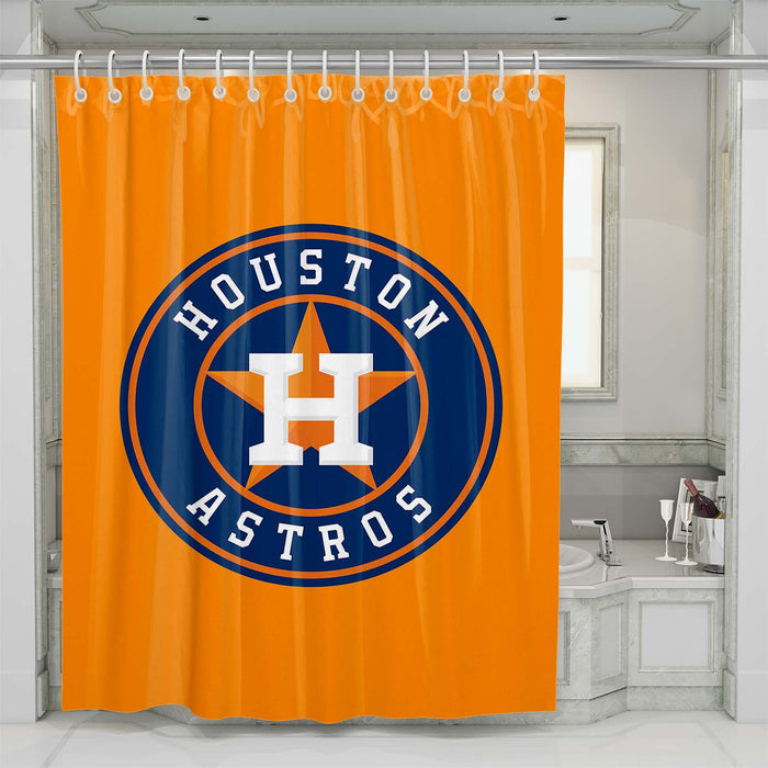 houston astros logo orange shower curtains