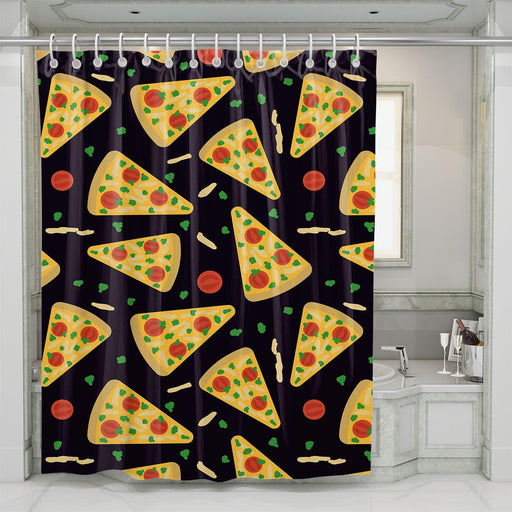 delicious pizza from italy shower curtains