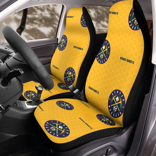 denver nuggets logo hexagon yellow Car Seat Covers