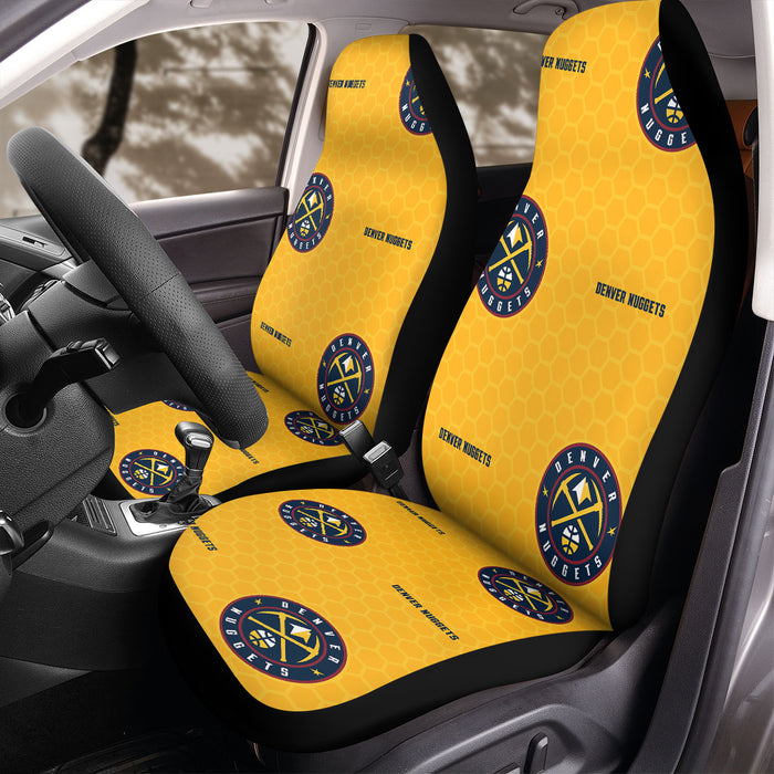 denver nuggets logo hexagon yellow Car Seat Covers